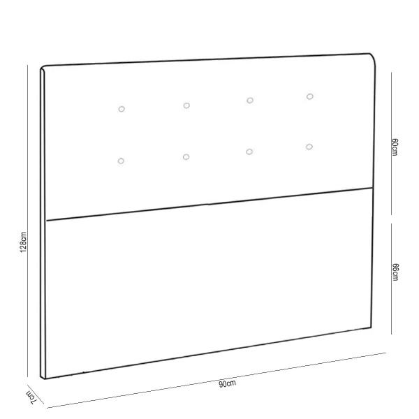 Imagem de Cabeceira Cama de Solteiro Estofada 90 x 128 Infinity Veludo ou material sintético - ÉdeCasaMóveis