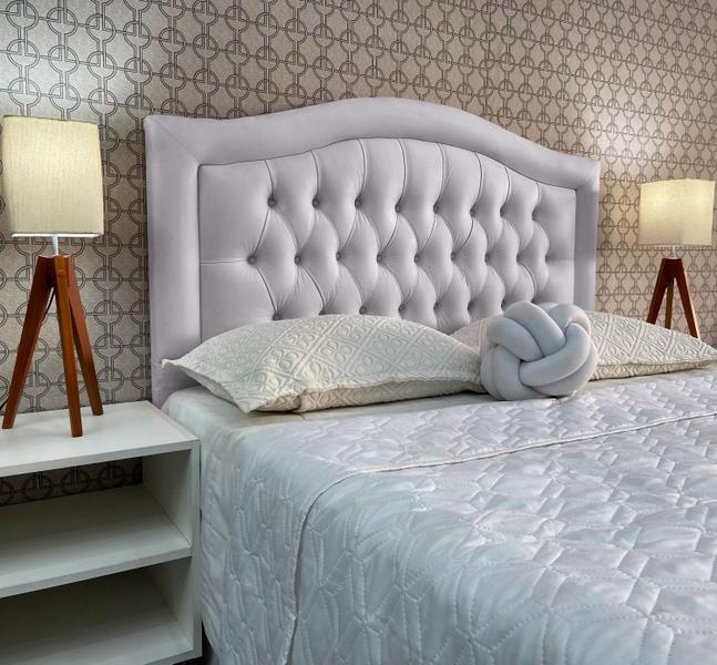 Imagem de Cabeceira Cama King Capitonê Sophia Provençal Corano Branco 120 RBL