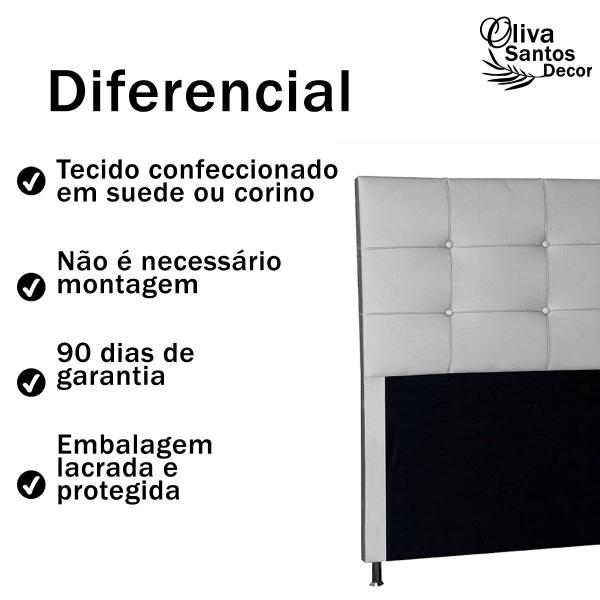 Imagem de Cabeceira Cama King Size 195 cm Casal Box Estofada Roma