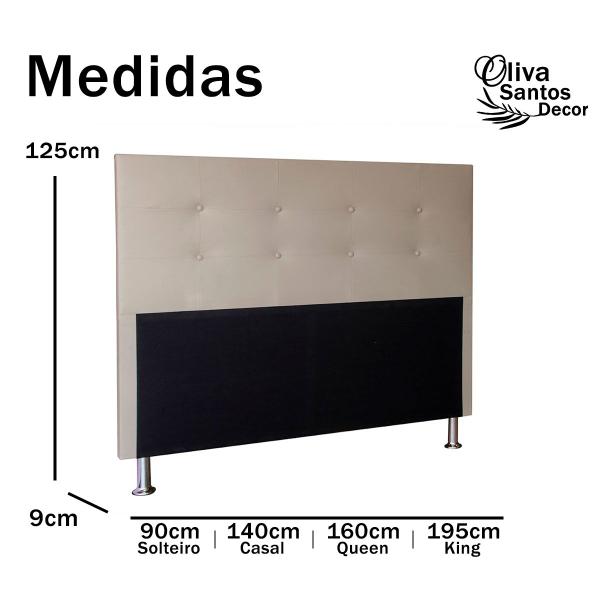 Imagem de Cabeceira Cama King Size Casal Box 195cm Quarto Estofada Berlim