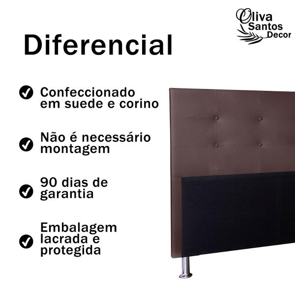 Imagem de Cabeceira Cama Queen Casal 160cm Box Estofada Suede material sintético Quarto