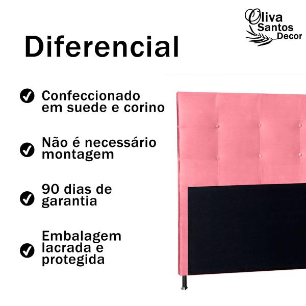 Imagem de Cabeceira Cama Queen Casal 160cm Box Estofada Suede material sintético Quarto