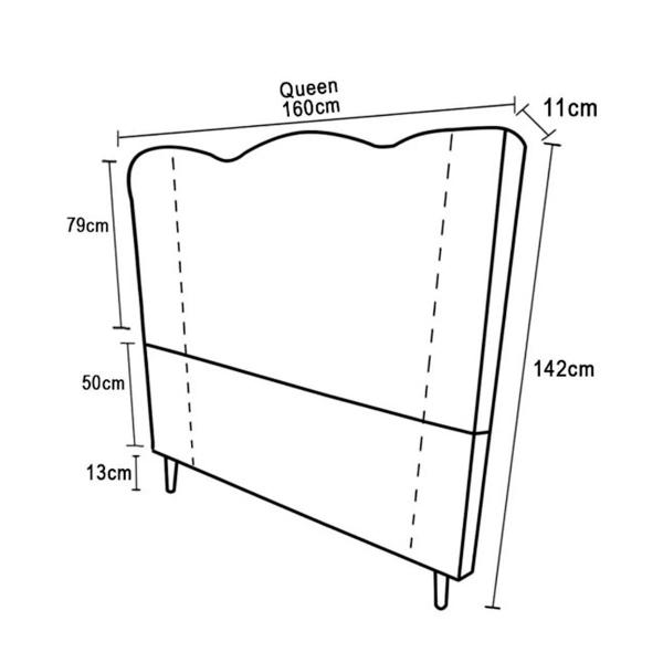 Imagem de Cabeceira Cama Queen Size Box Casal Estofada 1,6 M Realeza