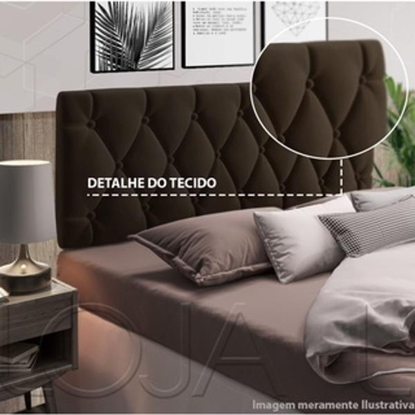 Imagem de Cabeceira Cama Solteiro Paris Marrom Suede Dobravel Loja L Moveis