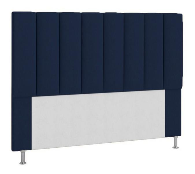 Imagem de Cabeceira Cancun Para Cama Box Casal 140 Cm Suede Azul Marinho - DL Decor