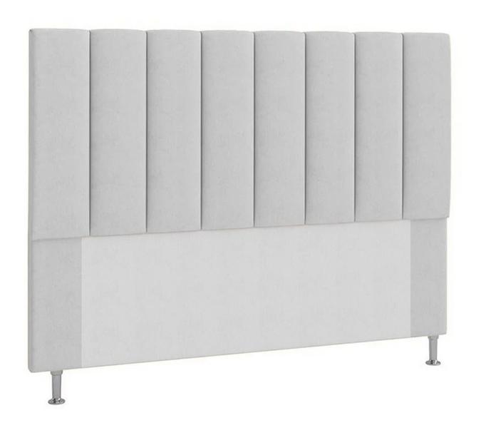 Imagem de Cabeceira Cancun Para Cama Box Solteiro 90 Cm Suede Branco - DL Decor