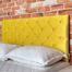 Imagem de Cabeceira Capitone Casal Suede Liso Amarelo 140 x 60 Rbl