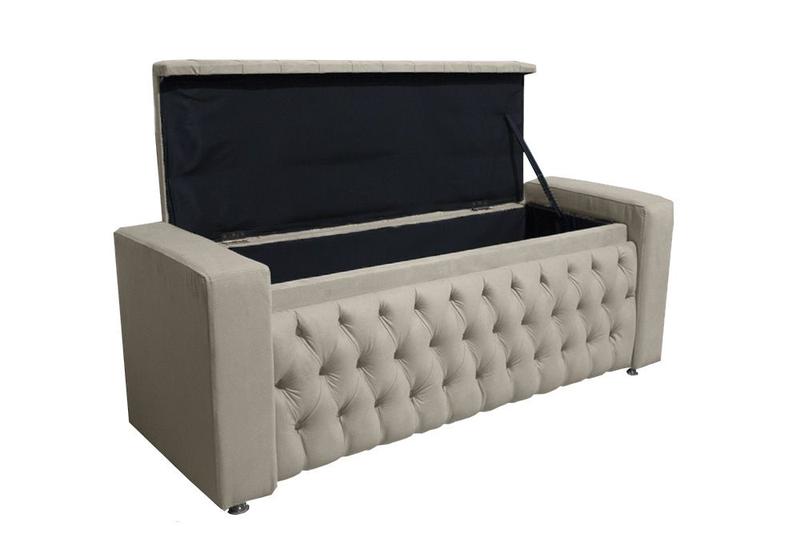 Imagem de Cabeceira capitone + Sapateira recamier para cama box casal king - Suede - Sv Decor