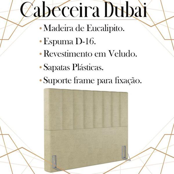 Imagem de Cabeceira Casal 138 cm Dubai Veludo Bege Soon