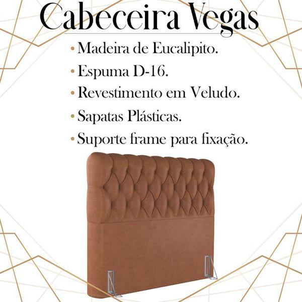 Imagem de Cabeceira Casal 138 cm Vegas Veludo Terracota Soon