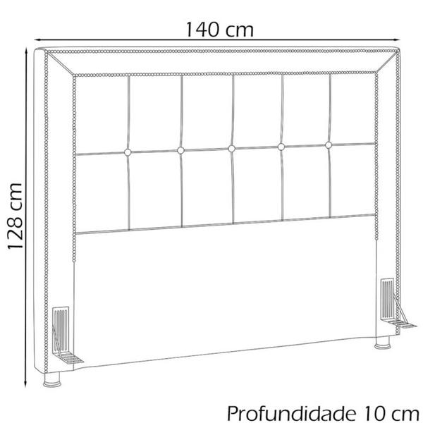 Imagem de Cabeceira Casal 140 cm Napoll Veludo SL 942 Peer