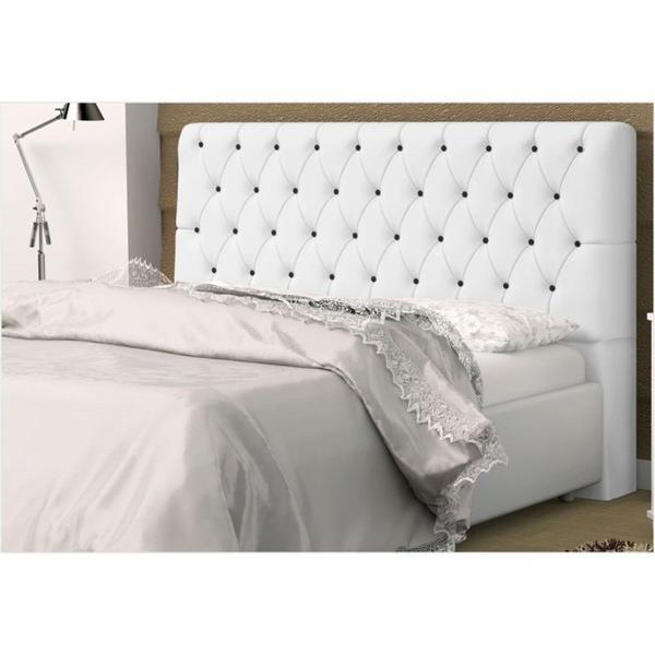 Imagem de Cabeceira Casal 140 Cm Para Cama Box Lady Napa Branco Botão - DS Estofados