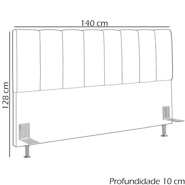 Imagem de Cabeceira Casal 140 cm Sevill Veludo SL 945 Peer