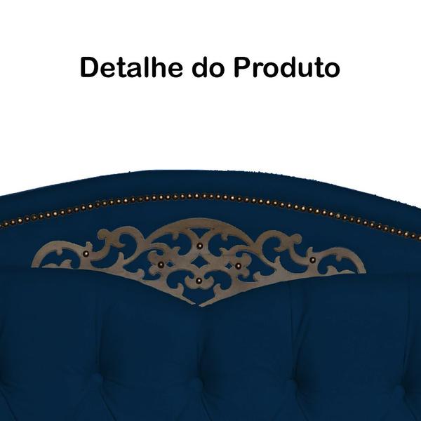 Imagem de Cabeceira Casal 140cm Para Cama Box Greta Suede Azul Marrinho - DS Estofados