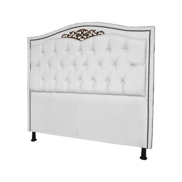 Imagem de Cabeceira Casal 140cm Para Cama Box Greta Suede Branco - DS Estofados