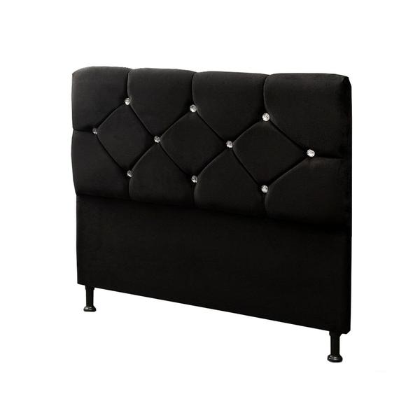 Imagem de Cabeceira Casal 140cm Para Cama Box Livía Suede Preto - DS Estofados