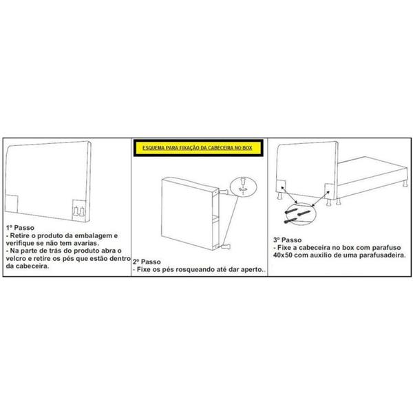 Imagem de Cabeceira Casal 140cm Para Cama Box Luna Napa Branco - DS Estofados