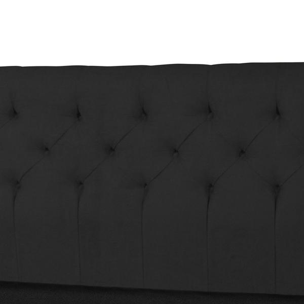 Imagem de Cabeceira Casal 140cm Para Cama Box Ravena Suede Preto - DS Móveis