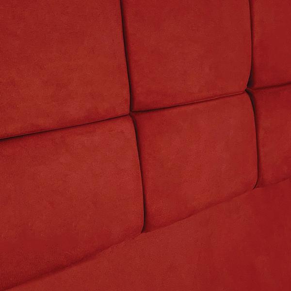 Imagem de Cabeceira Casal 1,40m Nina Suede Vermelho - Pallazio