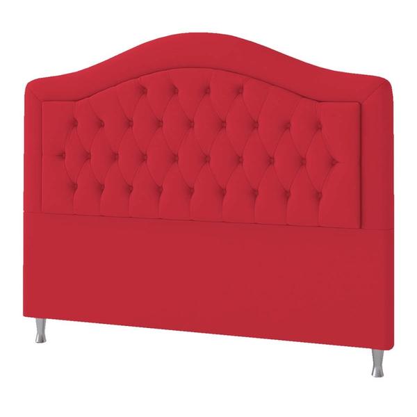 Imagem de Cabeceira Casal Ághata P04 140 cm Suede  Vermelho TCA 53 - Amarena Móveis