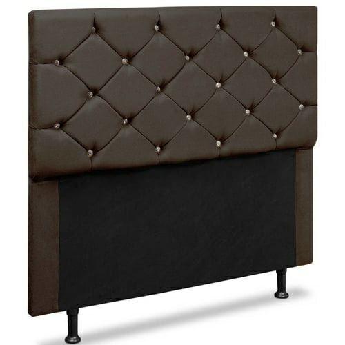 Imagem de Cabeceira Casal Alemanha 140 CM Suede Marrom - D A Decor