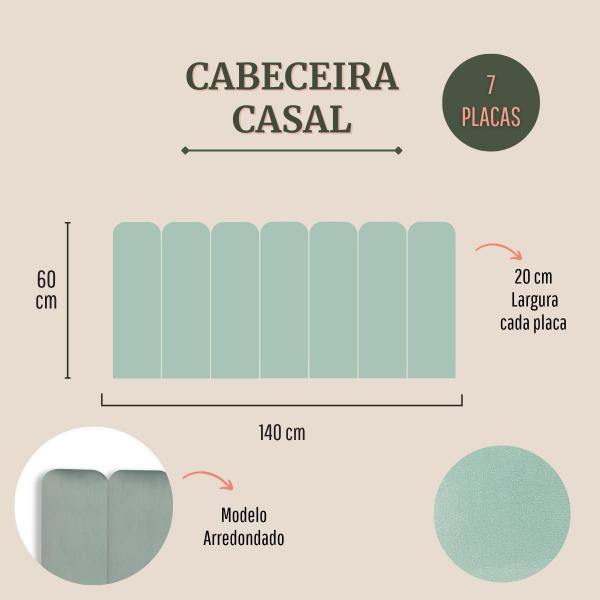 Imagem de Cabeceira Casal Arredondada Veludo 140x60 Cama Box Modulada 