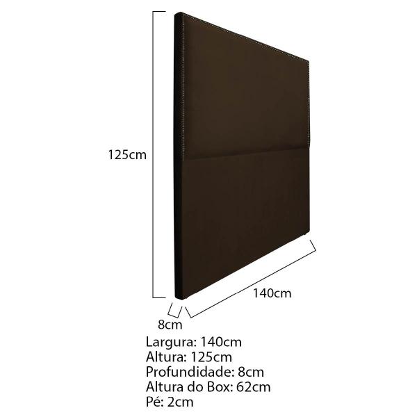 Imagem de Cabeceira Casal Bali P02 140 cm para cama Box Corano - Doce Sonho Móveis