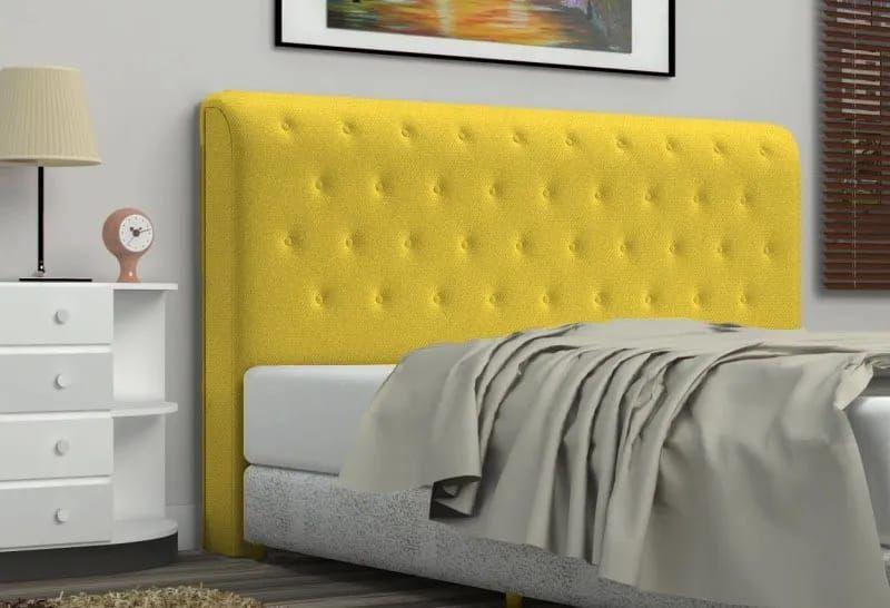 Imagem de Cabeceira Casal Brenda 140 CM material sintético Amarelo - D A Decor