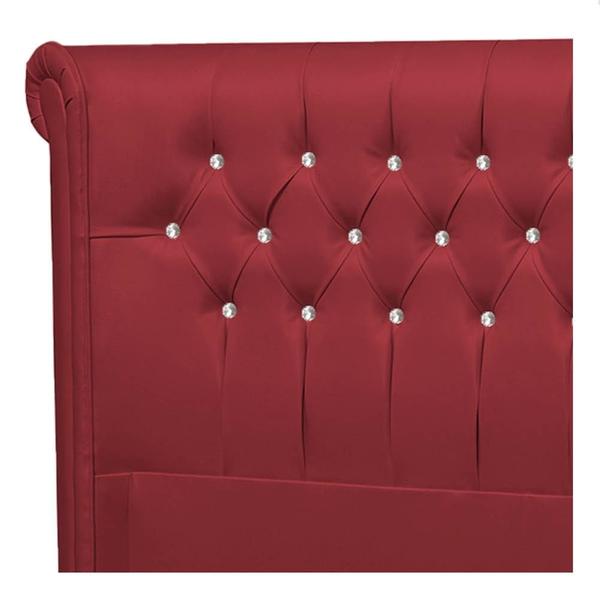 Imagem de Cabeceira Casal Brescia P04 140 cm Suede  Vermelho TCA 53 - Amarena Móveis