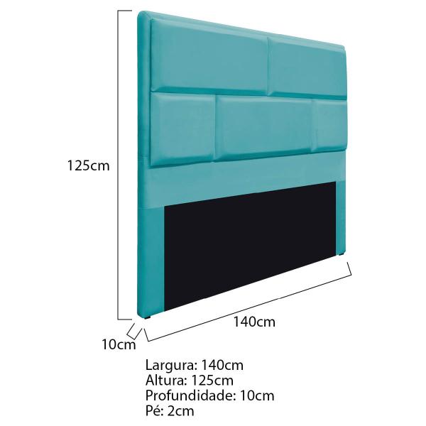 Imagem de Cabeceira Casal Brick P02 140 cm para cama Box Suede - Amarena Móveis