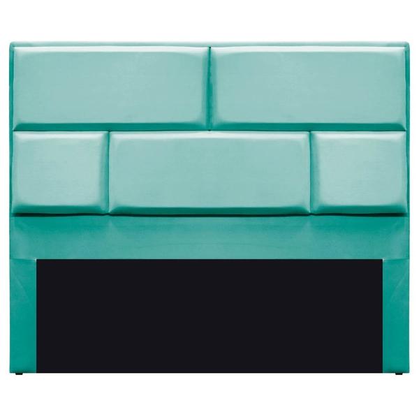 Imagem de Cabeceira Casal Brick P02 140 cm para cama Box Suede Azul Tiffany - Amarena Móveis