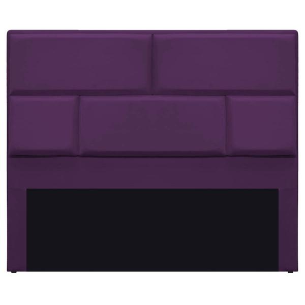 Imagem de Cabeceira Casal Brick P02 140 cm para cama Box Suede Roxo - Amarena Móveis