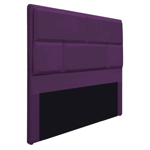 Imagem de Cabeceira Casal Brick P02 140 cm para cama Box Suede Roxo - Amarena Móveis