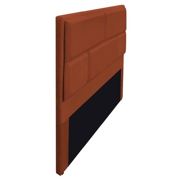 Imagem de Cabeceira Casal Brick P02 140 cm para cama Box Suede Terracota - Amarena Móveis