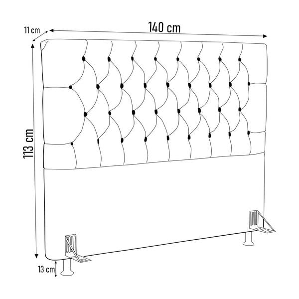 Imagem de Cabeceira Casal Cama Box 140cm Cristal C16 Bouclê Marrom - Mpozenato