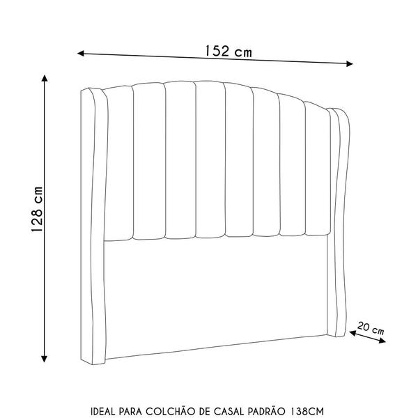 Imagem de Cabeceira Casal Cama Box 140cm Glenda I02 Veludo Preto - Mpozenato