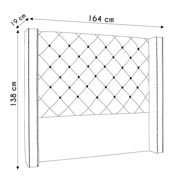 Imagem de Cabeceira Casal Cama Box 140cm Louise S06 Linho Grigio - Mpozenato