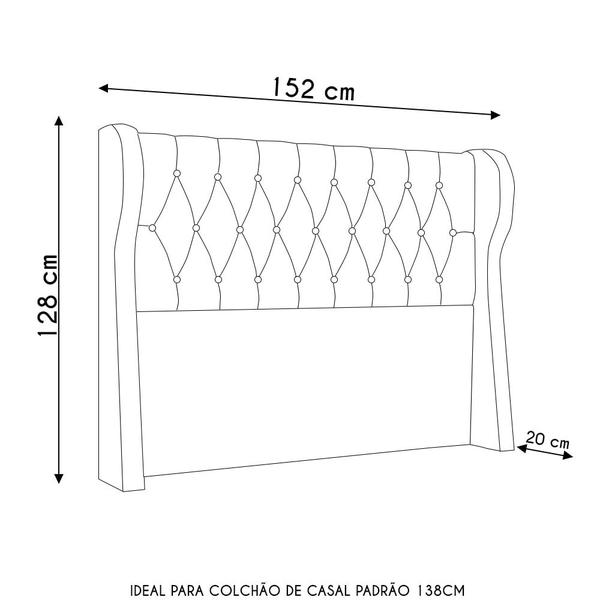 Imagem de Cabeceira Casal Cama Box 140cm Malva I02 Linho Preto - Mpozenato