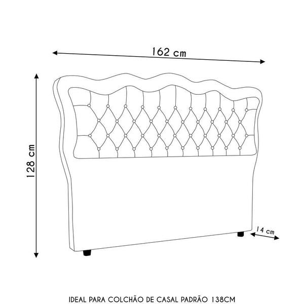 Imagem de Cabeceira Casal Cama Box 140cm Oregon I02 Veludo Chumbo Mpozenato