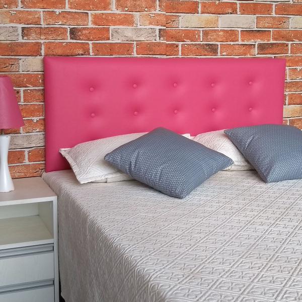 Imagem de Cabeceira Casal Cama Box Botonê 15 Rosa Pink 140 X 60 Cm