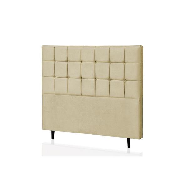 Imagem de Cabeceira Casal Espanha 140 CM Suede Marfim - D A Decor