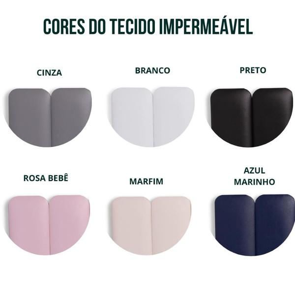 Imagem de Cabeceira Casal Estofada de Colar na Parede Kit 7 Placas Modelo Arredondada - Várias Cores