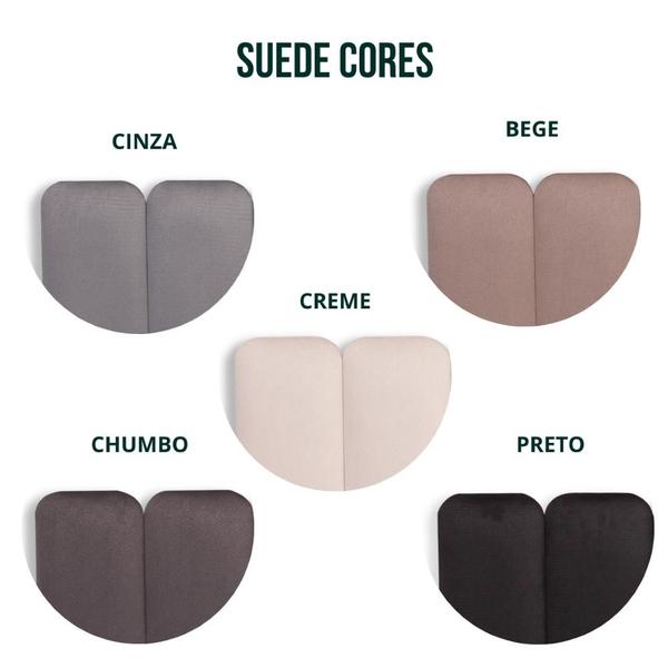 Imagem de Cabeceira Casal Estofada de Colar na Parede Kit 7 Placas Modelo Arredondada - Várias Cores