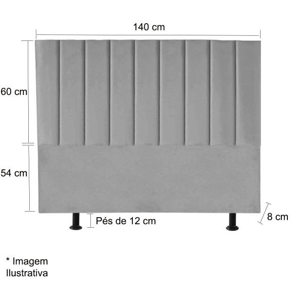 Imagem de Cabeceira Casal Estofada para Cama Box Carla 140 cm