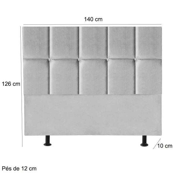 Imagem de Cabeceira Casal Estofada para Cama Box Poliana 140 cm