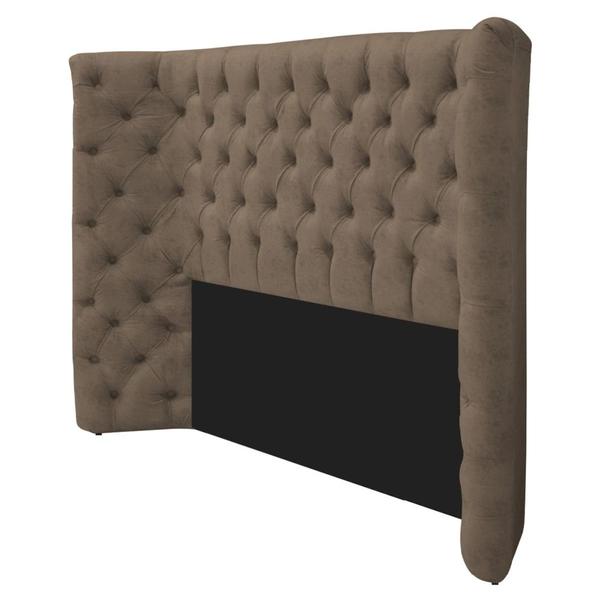 Imagem de Cabeceira Casal Everest P02 140 cm para cama Box Suede Marrom - Amarena Móveis