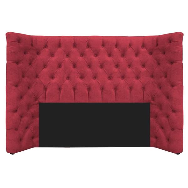 Imagem de Cabeceira Casal Everest P02 140 cm para cama Box Suede Vermelho - Amarena Móveis