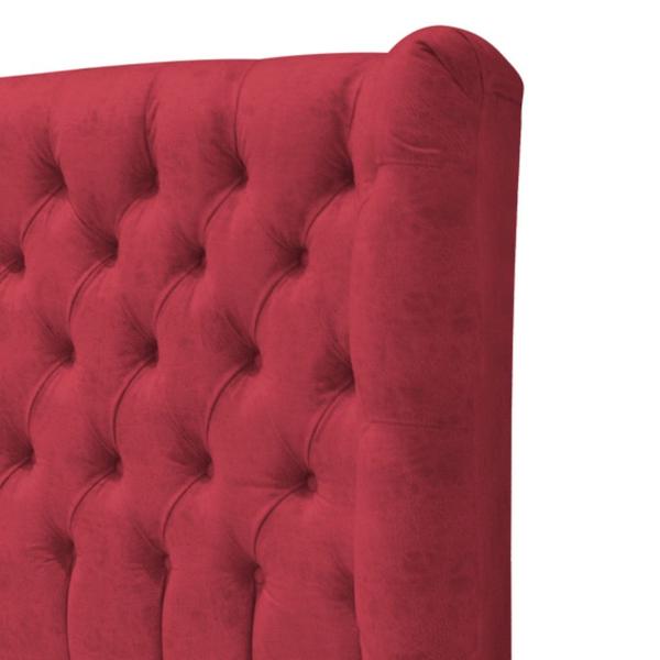 Imagem de Cabeceira Casal Everest P02 140 cm para cama Box Suede Vermelho - Amarena Móveis