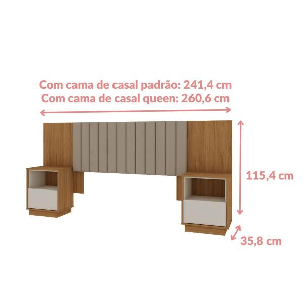 Imagem de Cabeceira Casal Extensível Com Mesa de Cabeceira - Liz - Robel Móveis