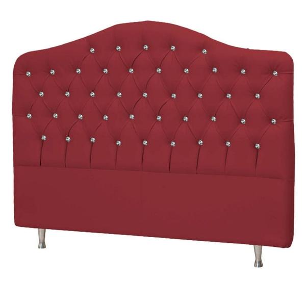 Imagem de Cabeceira Casal Florence P04 140 cm Suede  Vermelho TCA 53 - Amarena Móveis